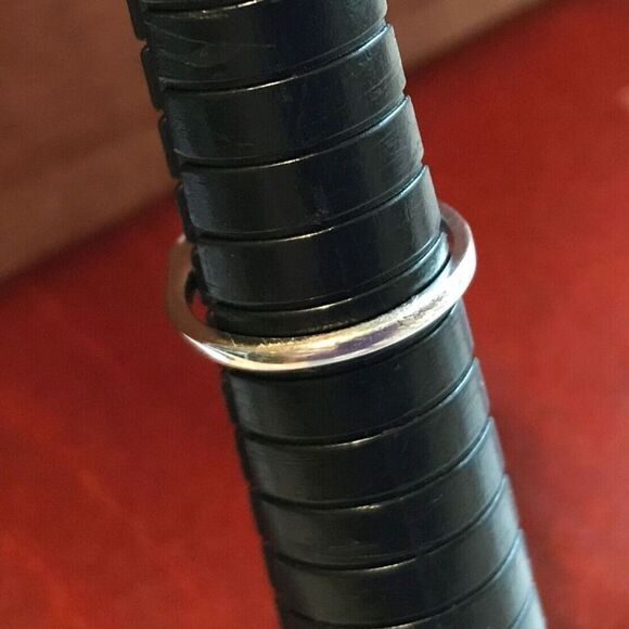 Sterling Silver Ring 18K White Gold Plated Cubic Zirconia Baguette Size 6.25 925 - Picture 7 of 14